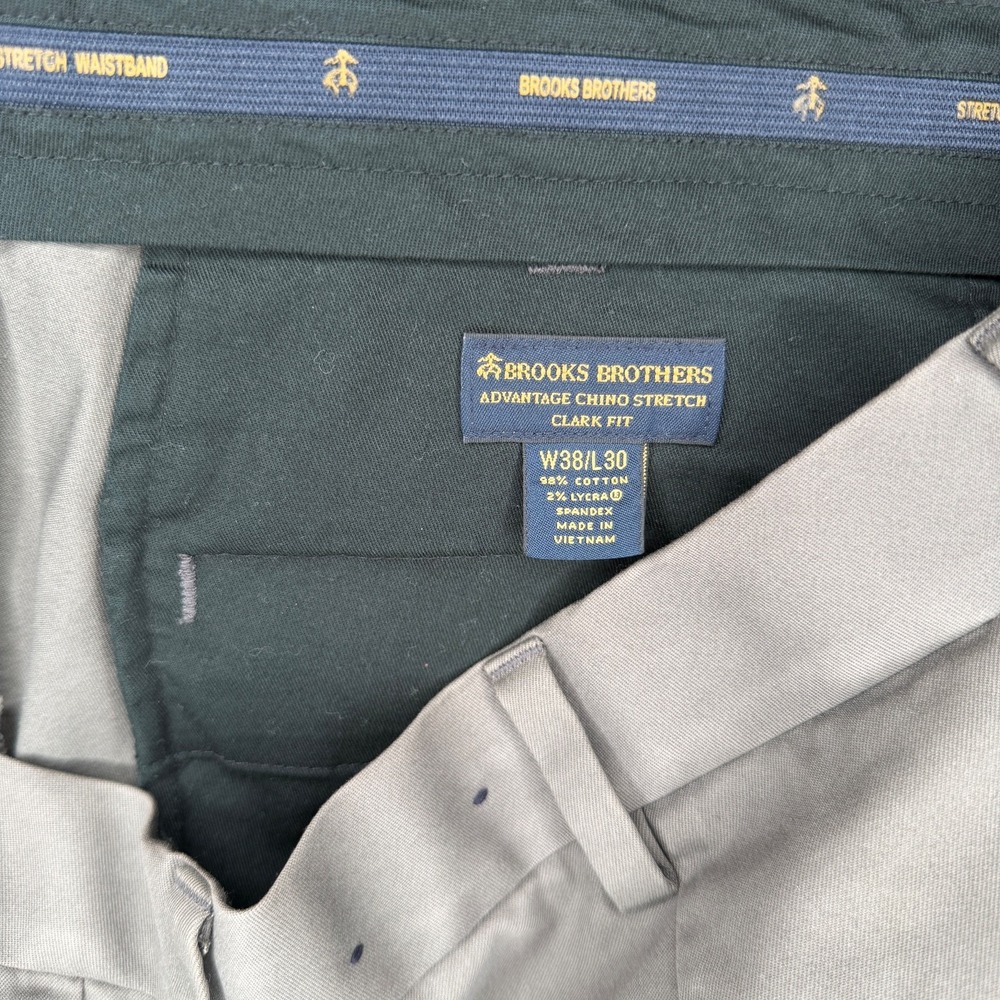 Brooks Brothers Advantage Chino Stretch Clark Fit men's pants 38x30 taupe
